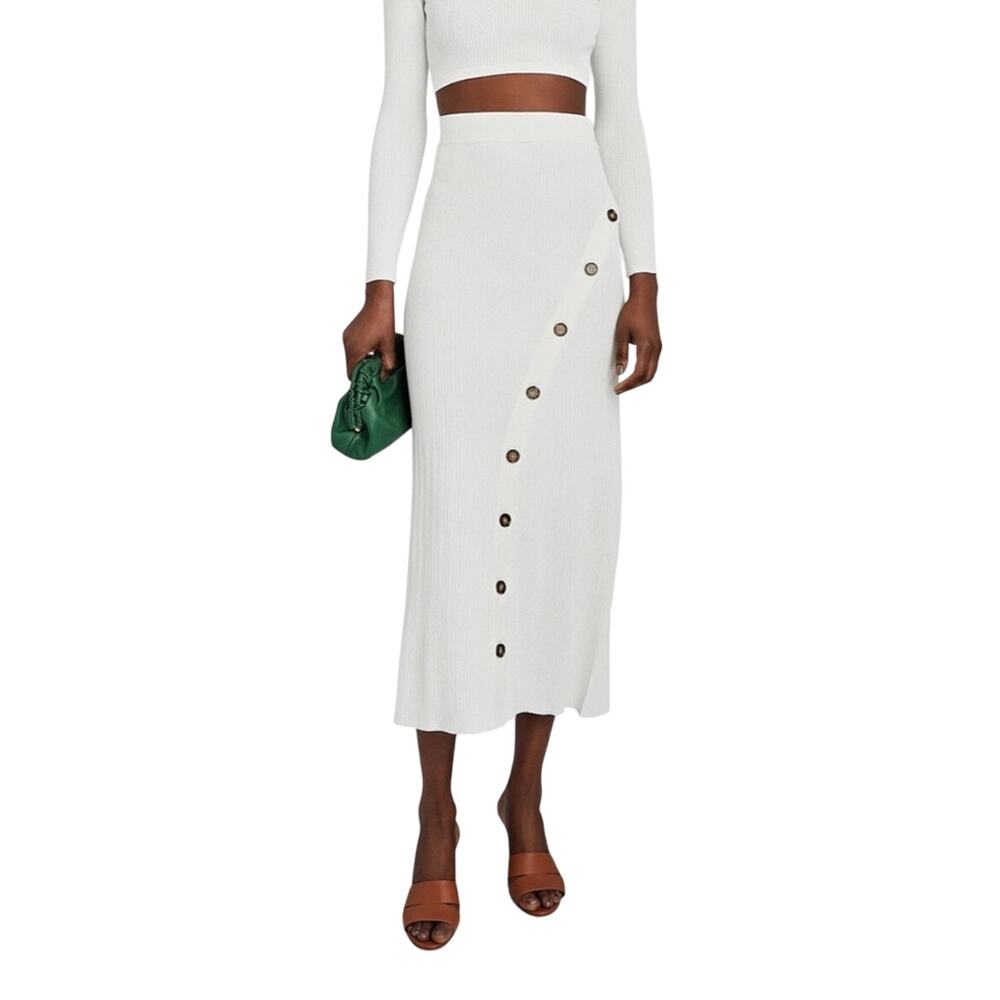 Women’s Significant Other Revolve Dacia Rib Knit Maxi Skirt Cream Size 8